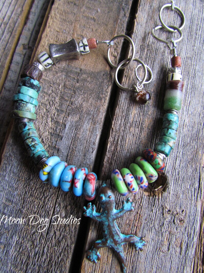 Happy Gecko ANKLE BraceletColorful BrightEthnic Hippie image 5