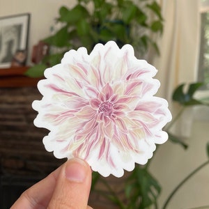 Watercolor Dahlia Vinyl Sticker Decal