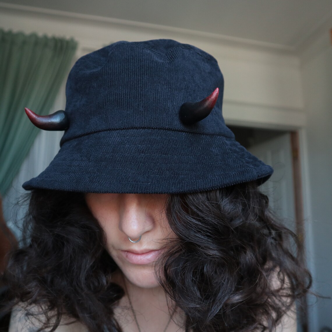 DEVIL HORNS Pins Bucket Hat spring summer hats gothic hat Etsy