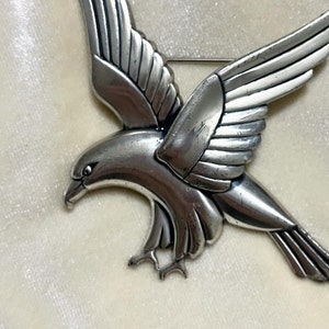 x Sterling Silver Large Flying Symbolic Eagle Brooch Pin by Coro (#100)