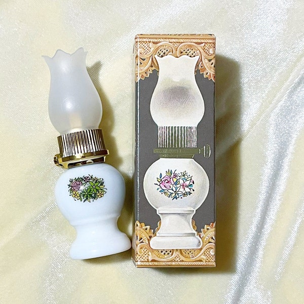 Evening Glow Charisma White Glass Hurricane Oil Lamp Perfume Bottle by Avon (#0)