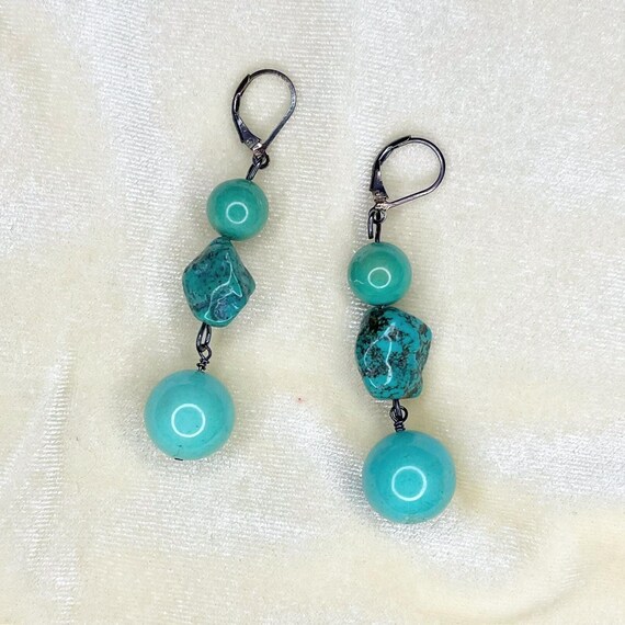 x Sterling Silver Triple Stack Chunk and Marble T… - image 1