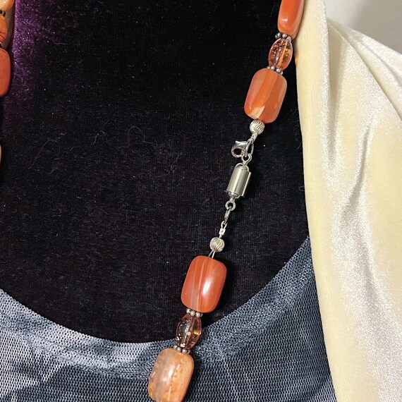 x Orange Gradient Rectangle Polished Agate and Ab… - image 2