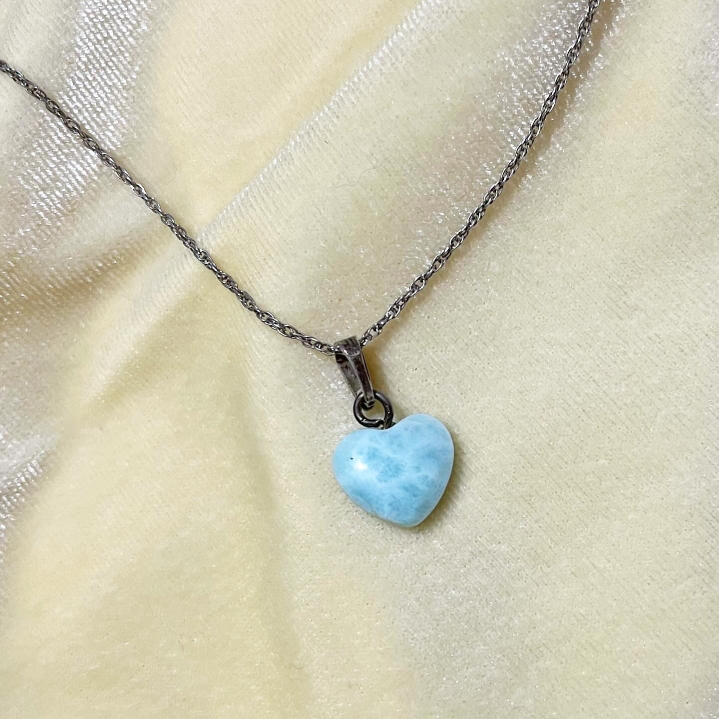 Larimar Striped Heart Pendant Larimar Striped Heart Pendant