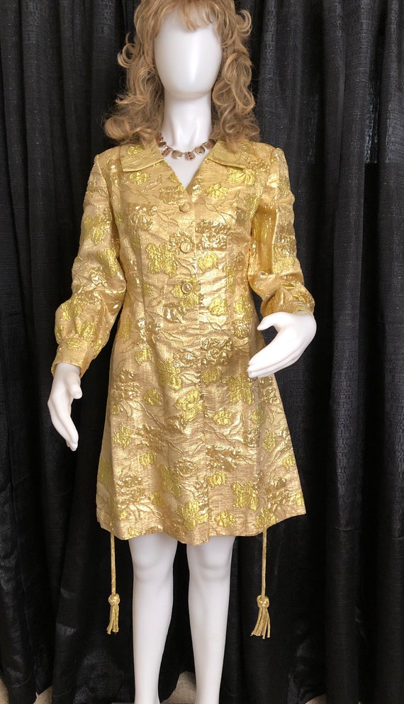 1960's Metallic Gold Dress
