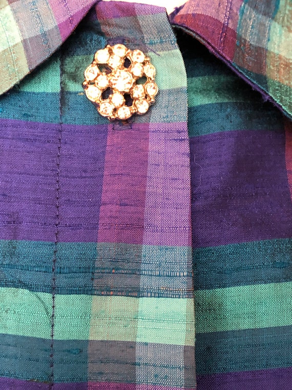 Classic Retro Style Plaid Silk Dress - Etsy Classic Retro Style Plaid Silk Dress - Etsy