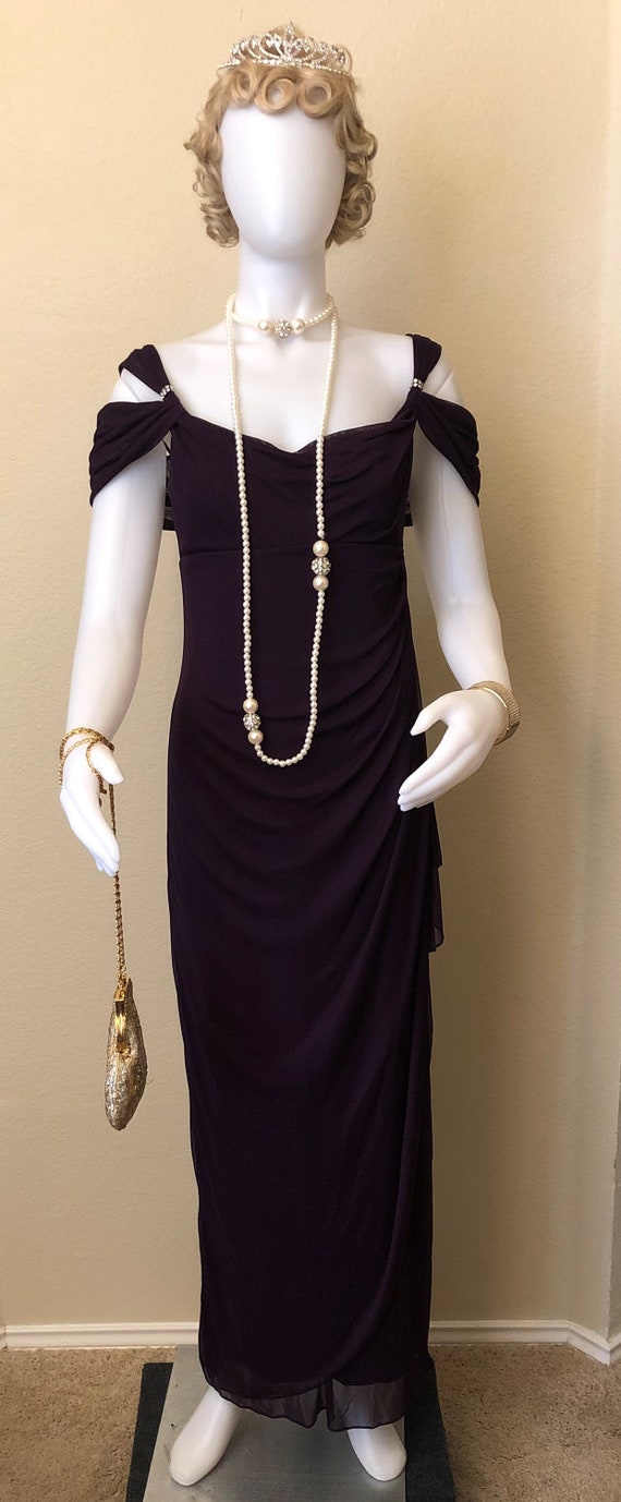 Downton Abbey 1920's Style Plum Evening Dress
