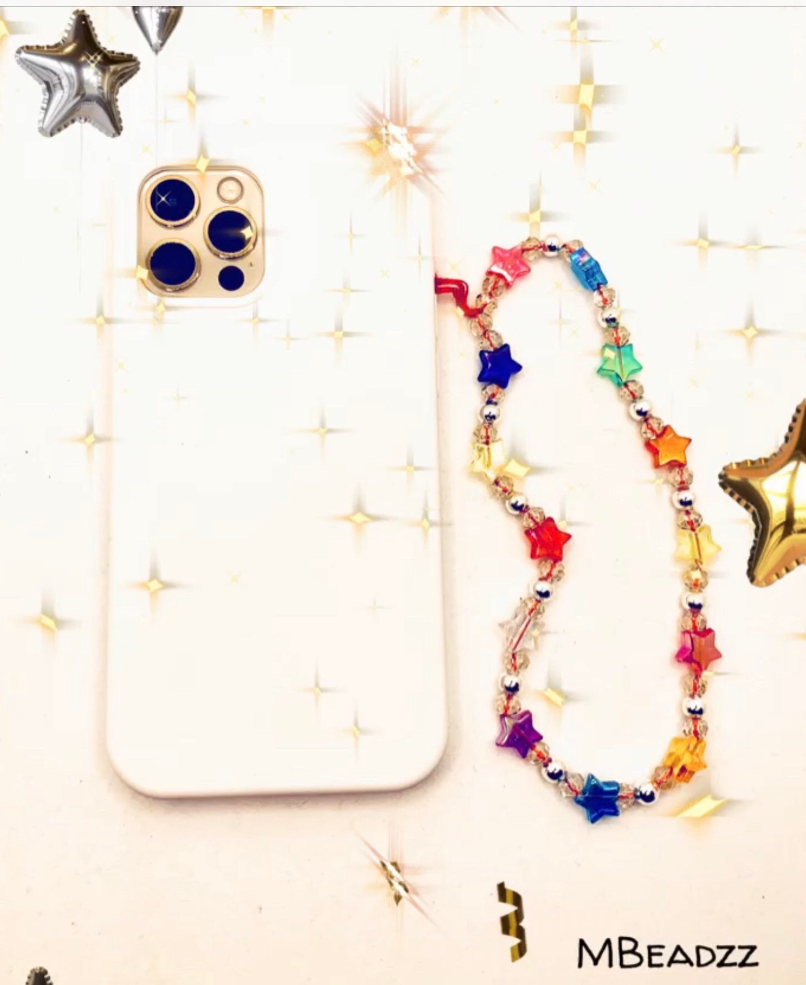 Stars Beaded Cell Phone Wrist Strap Etsy