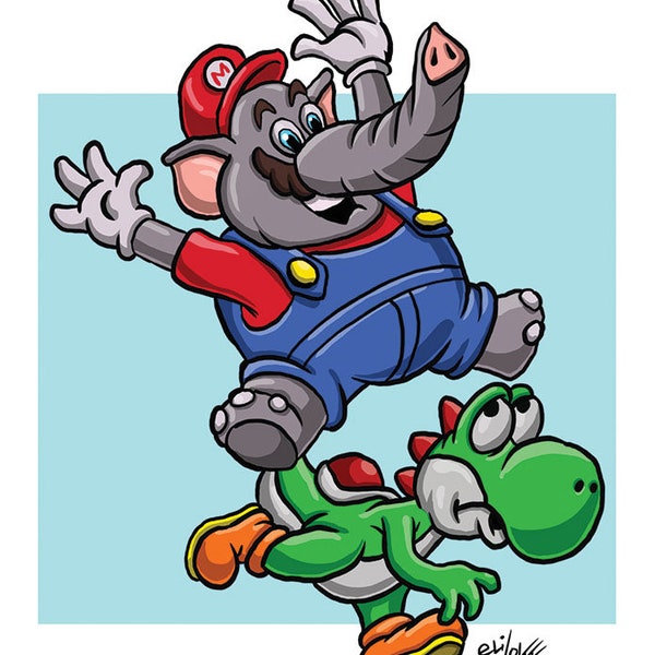 Elephant Mario Etsy Elephant Mario Etsy