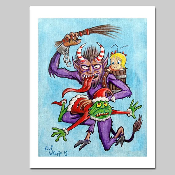 Krampus Vs Grinch Art Print Etsy UK
