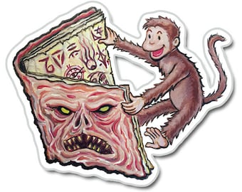 Necronomicon Monkey - Vinyl Sticker