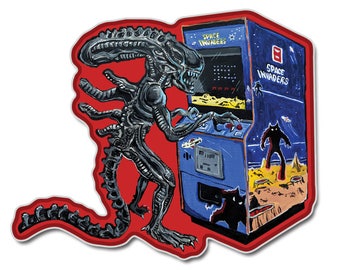 Alien Invader - vinyl sticker