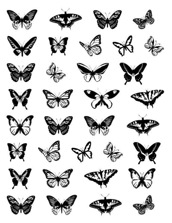 34 tatouages temporaires de papillon autocollants de tatouage | Etsy France