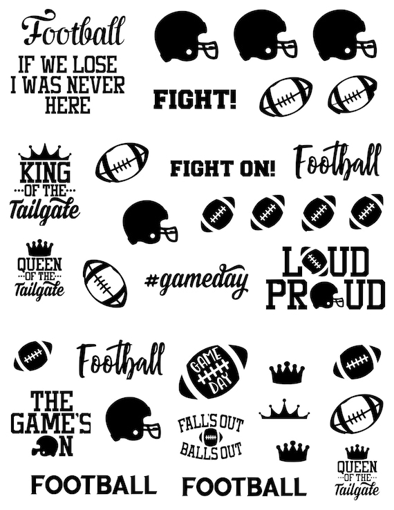 35 Football Temporary Tattoos Tailgate Game Day Theme Party Etsy