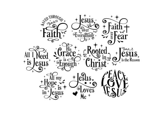 10 Christian Temporary Tattoos Faith in Jesus Inspirational | Etsy