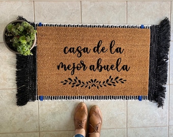 Casa de la mejor abuela doormat, best grandma doormat, casa de la abuela, abuela gifts, the best grandma gift, abuelas house doormat.