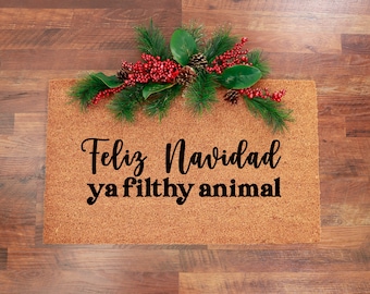 Feliz navidad doormat, divertido felpudo de vacaciones, feliz felpudo de Navidad, ti cabr de puerta de animales sucios, feliz Navidad ya animal sucio.