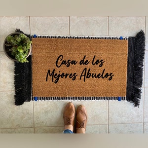 Casa de los mejores abuelos doormat, abuelos doormat, abuelitos doormat, abuelitos house doormat, grandparents doormat, doormat in Spanish.