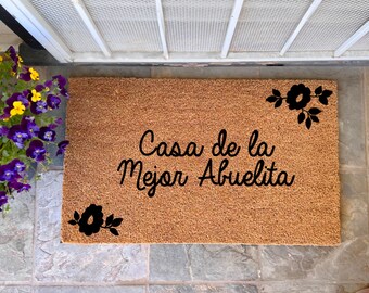 Casa de la mejor abuelita| abuelitas house| abuelitas house mat | grandmas house mat | gift for grandma | Abuelita | Mother’s Day gift