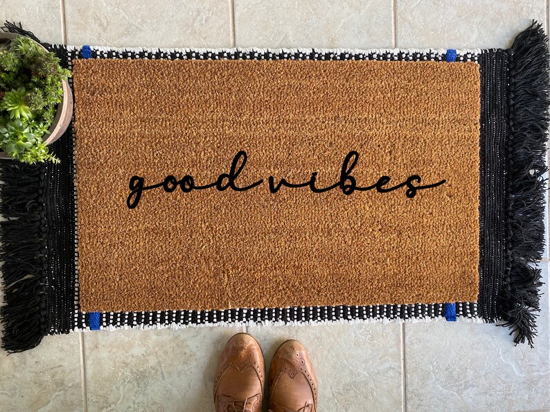 Good Vibes Doormat, Good vibes only doormat, Cute doormat, Unique Doormat, Cute Good vibes doormat image 1