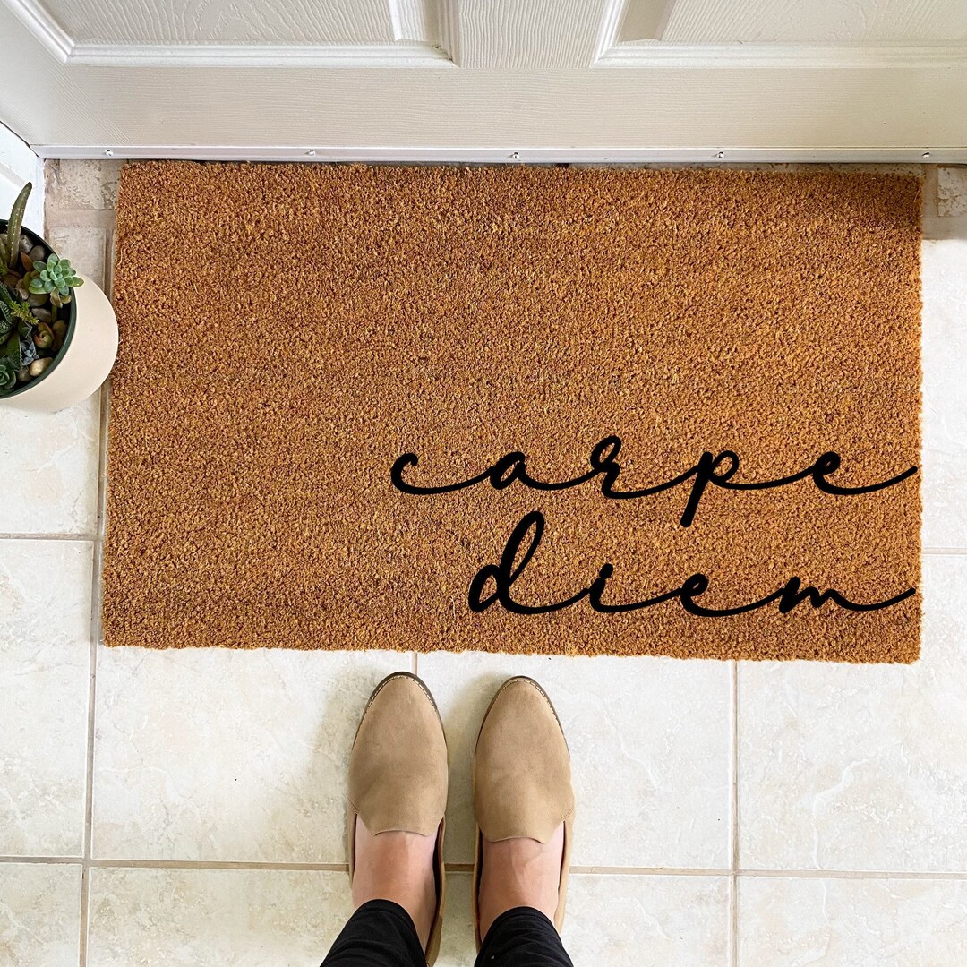 Carpe Diem Doormat Carpe Diem Custom Doormat Minimalist Doormat Carpe