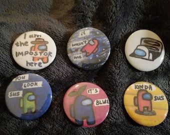 Among us - pin badge buttons set