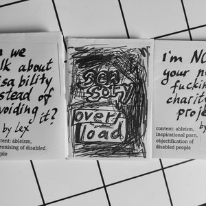 3 mini zines about disability