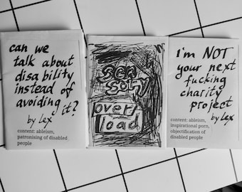 3 mini zines about disability