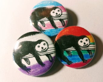 LGBTQIA+ sloth - pin badge button