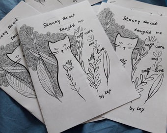 Zine: Stacey the cat taught me self care and self love