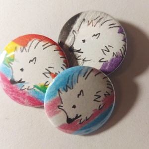 LGBTQIA+ hedgehog  - pin badge button