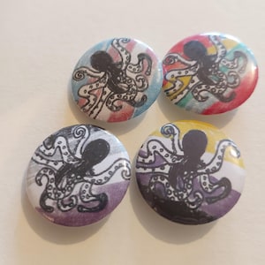 LGBTQIA+ Octopus  - pin badge button