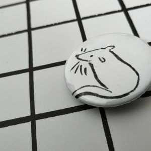 Rat - pin badge button