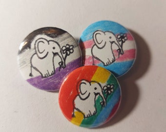 Elefante LGBTQIA+ - pulsante badge pin