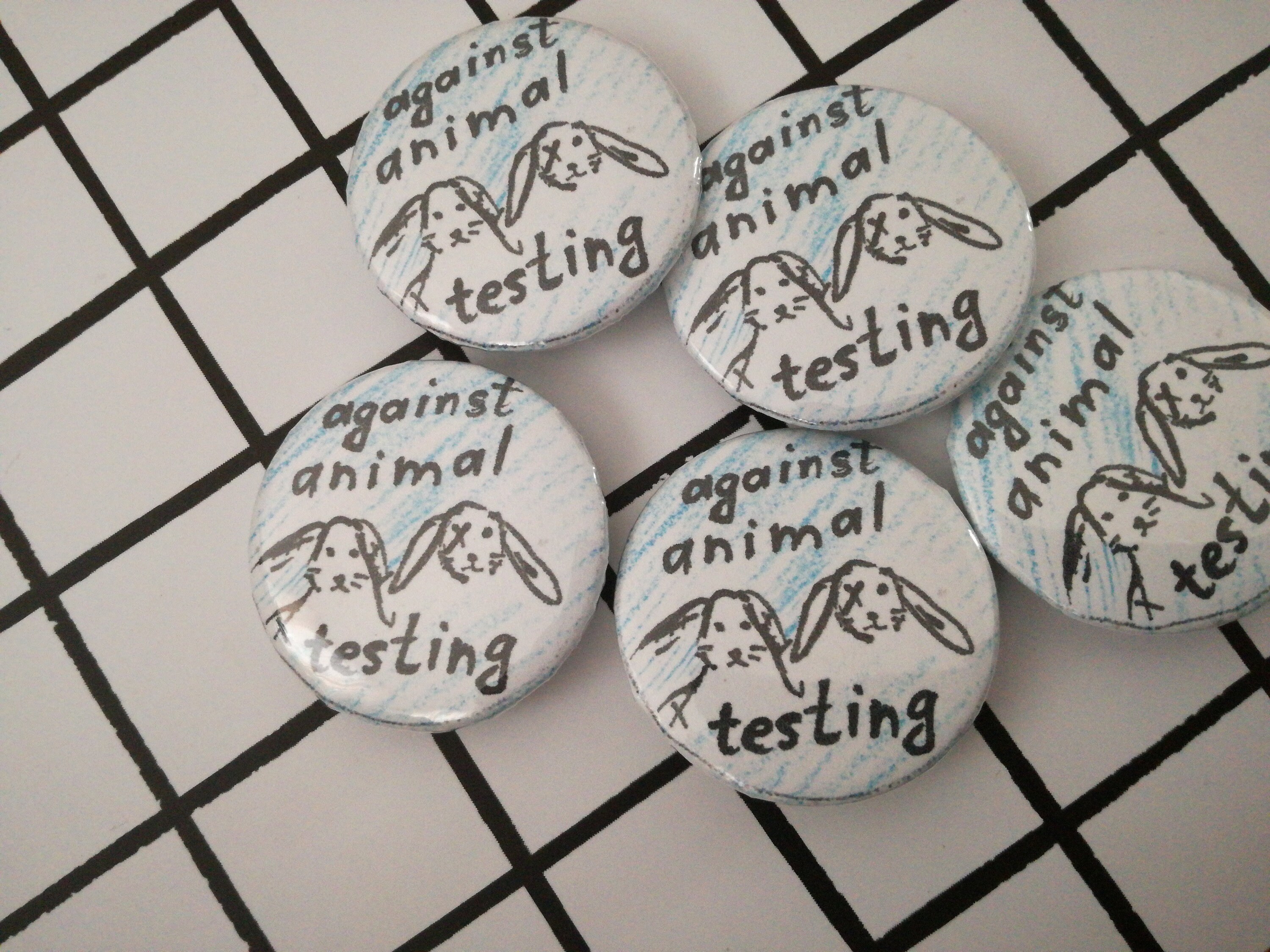 Against Animal Testing - Pin Badge Button - Etsy