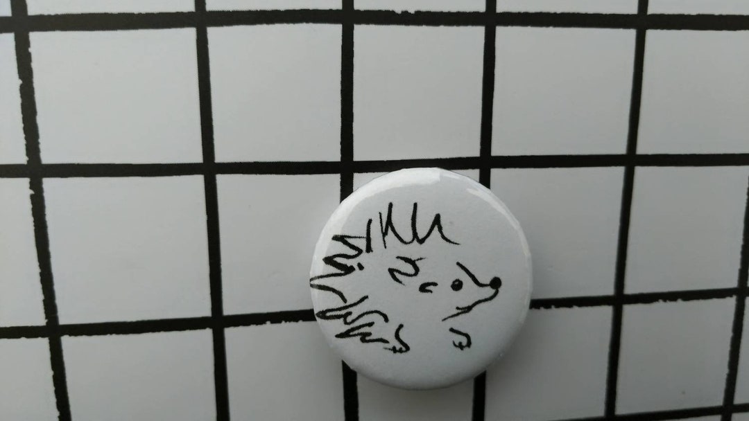 Hedgehog - Pin Badge Button - Etsy