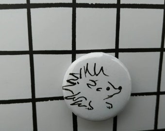 Hedgehog - pin badge button