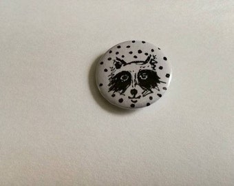 Racoon - pin badge button