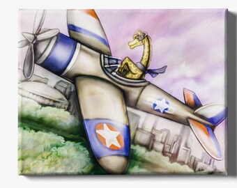 Giraffe Air Force | Canvas Gallery Wraps