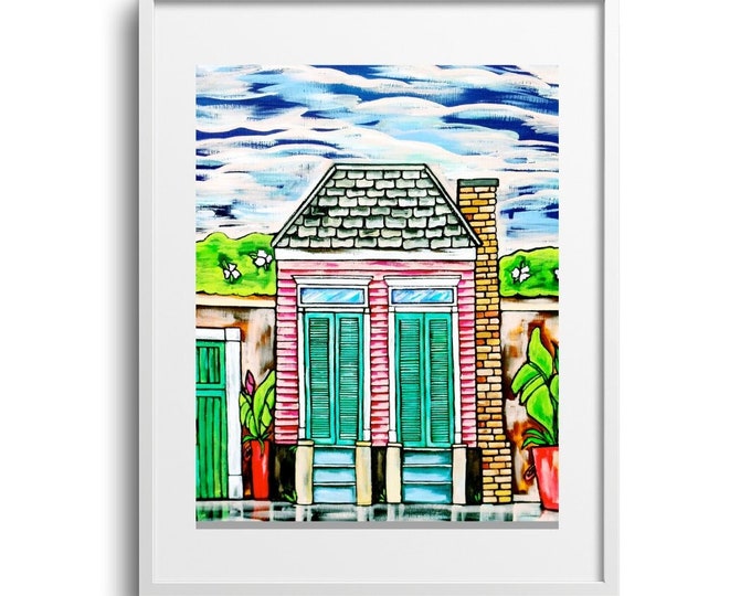 The Pink House | Premium Matte Print | Various Sizes | Architectural Art | Reproduction | Unframed