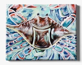Swimming Blue Crab | Canvas Gallery Wraps | Nautical Wall Art Decor | Various Sizes