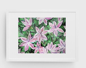 Pink Azeala | Premium Matte Horizontal Poster Print | Floral Wall Decor | Various Sizes