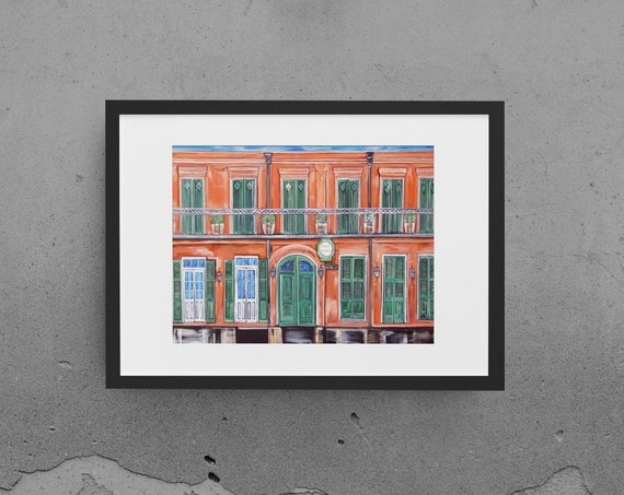 Pat O'Brien Fine Art Print, New Orleans Architecture Wall Art, Landmark Bar Art, Various Size Reproduciton, Premium Horizontal Wall Art