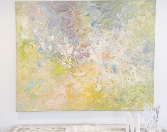 Abstract Original Acrylic Abstract Pastel Painting | Large Wall Art Decor | Textured Paint