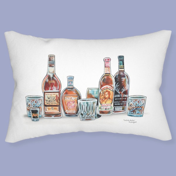 Kentucky Bourbon Lumbar Support Pillow, Accent Whisky Lover Pillow, 20" x 14" Size, Customizable Upon Request