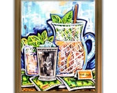 Pitcher Full of Juleps Premium Matte Vertical Poster Print Mint Julep Artwork Various Sizes