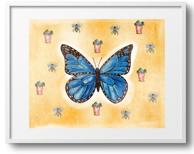 All Things Sweet, Fine Art Decor, Butterfly, Mint Julep,Bee, Various Sizes, Bright Colors, Kitchen Decor, Bright Color