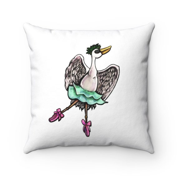 Pelican Ballerina | Spun Polyester Square Pillow