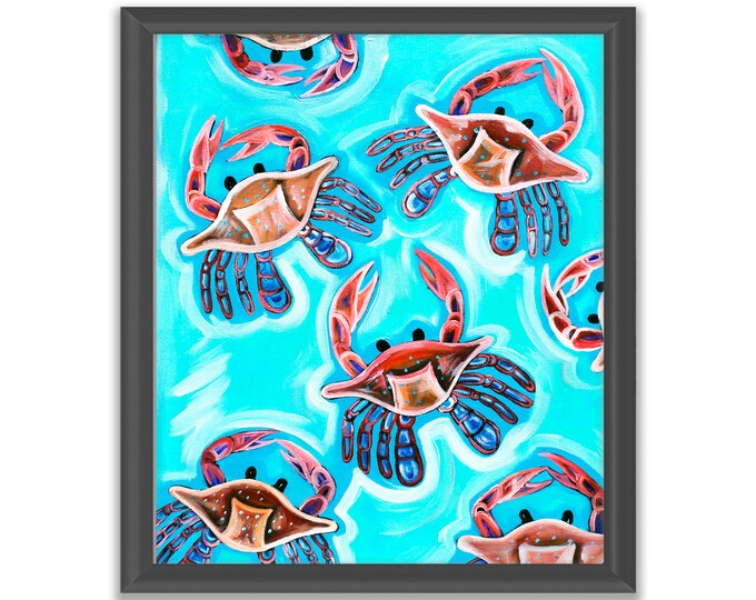 Crabs At Play | Premium Matte Vertical Print | Various Sizes