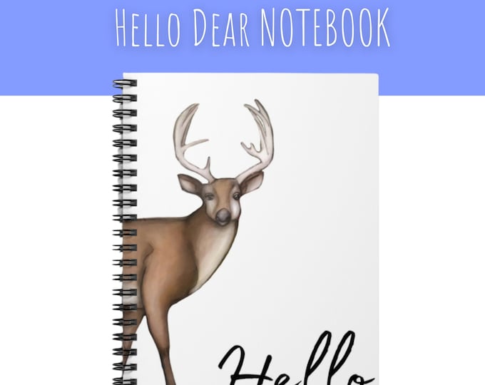 Hello Dear! - Ruled Line Spiral Notebook with Watercolor Dear